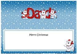 Large Dl Christmas Dad Polar Bear Insert
