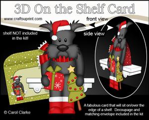 3D on the Shelf Card Kit - Little Christmas Scottie Dog
