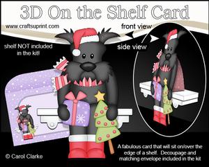 3D on the Shelf Card Kit - Little Christmas Scottie Dog