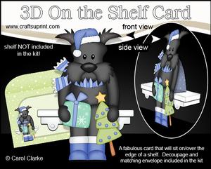 3D on the Shelf Card Kit - Little Christmas Scottie Dog