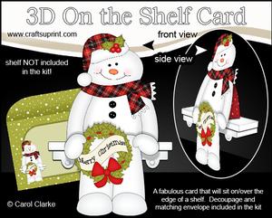 3D on the Shelf Card Kit - Little Christmas Snowman Mack