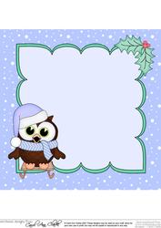 8 x 8 Christmas Sledging Little Hoot Owl Insert