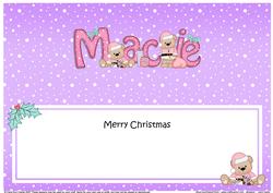 Large Dl Christmas Macie Livvy Bear Insert