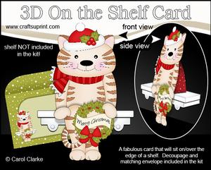 3D on the Shelf Card Kit - Little Christmas Cat Fudge