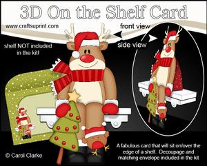3D on the Shelf Card Kit - Christmas Rudolph's Tree