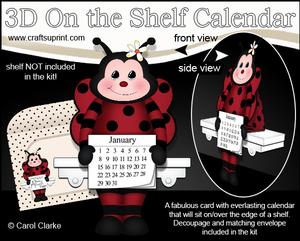 3D on the Shelf Everlasting Calendar Kit - Little Ladybird