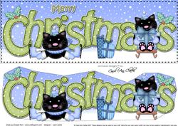 Large Dl Christmas Cats 3D Decoupage