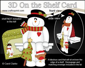 3D on the Shelf Card Kit - Little Christmas Snowman Roi