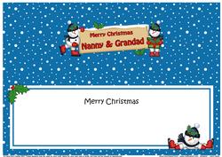 Large Dl Christmas Nanny & Grandad Snowman Insert