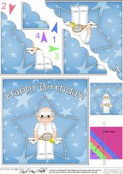 Tennis Birthday Scallop Corner Side Stacker