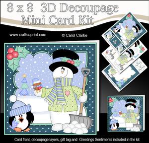 8x8 Christmas Snowman Rio Mini Kit 3D Decoupage