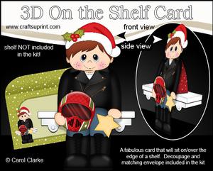3D on the Shelf Card Kit - Little Christmas Motorbiker