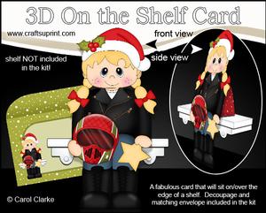 3D on the Shelf Card Kit - Little Christmas Motorbiker
