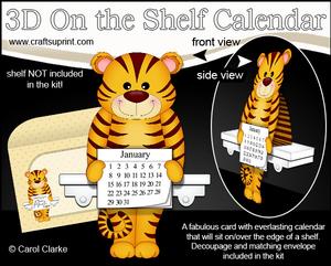 3D on the Shelf Everlasting Calendar Kit - Little Tiger