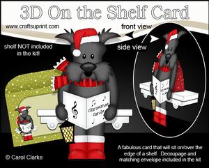 3D on the Shelf Card Kit - Little Christmas Scottie Dog