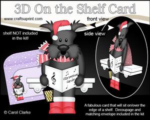 3D on the Shelf Card Kit - Little Christmas Scottie Dog