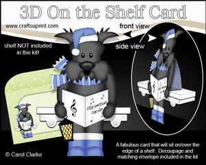 3D on the Shelf Card Kit - Little Christmas Scottie Dog