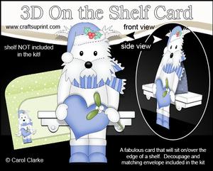 3D on the Shelf Card Kit - Little Christmas Westie Dog