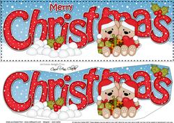Large Dl Christmas Teddy Love 3D Decoupage