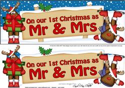 Large Dl 1st Christmas Mr & Mrs 3D Decoupage