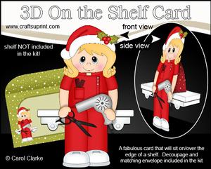 3D on the Shelf Card Kit - Little Christmas Hairdresser