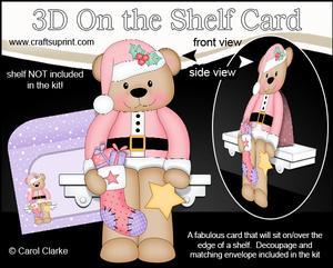 3D on the Shelf Card Kit - Little Christmas Livvy Bear