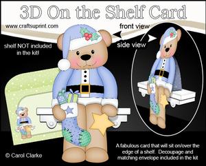 3D on the Shelf Card Kit - Little Christmas Livvy Bear