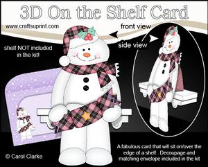 3D on the Shelf Card Kit - Little Christmas Snowman Mack