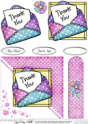 Thank You Letter Quick Card with 3D Decoupage