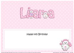 Large Dl 4th Birthday Liara Teddies Insert