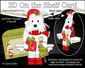 3D on the Shelf Card Kit - Little Christmas Westie Dog