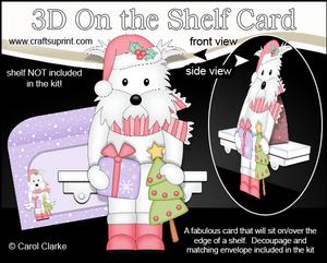 3D on the Shelf Card Kit - Little Christmas Westie Dog