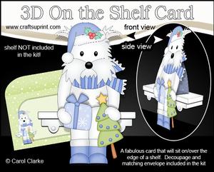 3D on the Shelf Card Kit - Little Christmas Westie Dog