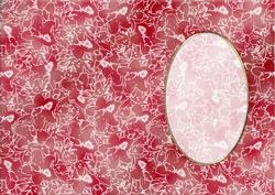 Romantic Flowers A5 Oval Frame Card Front or Insert