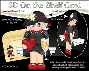 3D on the Shelf Card Kit - Hearts Love & Romance Lady Rhona