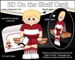 3D on the Shelf Card Kit - Little Rugby Boy Richie