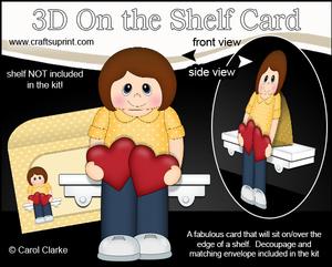 3D on the Shelf Card Kit - Hearts Love & Romance Lady Chloe