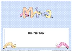 Large Dl Birthday Mia Caterpillars Insert