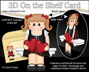 3D on the Shelf Card Kit - Love & Romance Scottish Girl