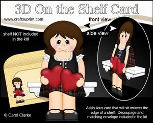 3D on the Shelf Card Kit - Love & Romance Scottish Lady