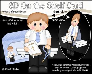 3D on the Shelf Card Kit - 1st Holy Communion Boy Ezra