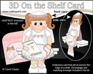 3D on the Shelf Card Kit - 1st Holy Communion Girl Anne