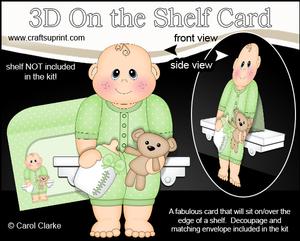 3D on the Shelf Card Kit - Cute New Little Baby Jude