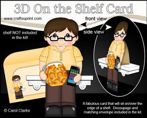 3D on the Shelf Card Kit - Young Man Beer Drinker Brin