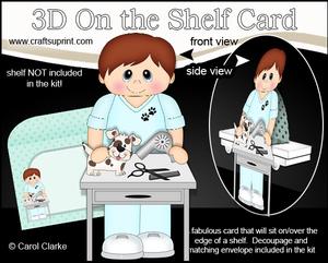 3D on the Shelf Card Kit - Little Dog Groomer Evan