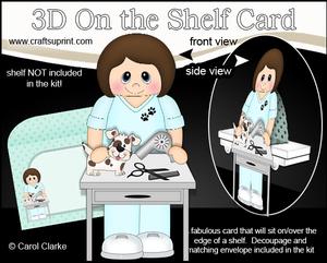 3D on the Shelf Card Kit - Little Dog Groomer Trish