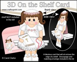 3D on the Shelf Card Kit - 1st Holy Communion Girl Adele