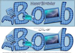Large Dl Birthday Bob Gadgets & Gizmos 3D Decoupage