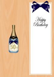 Large Dl 50th Birthday Champers in a Box Insert