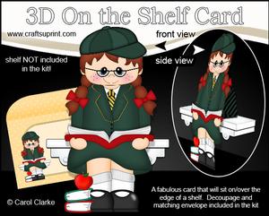 3D on the Shelf Card Kit - Little Schoolgirl Marie